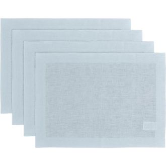 Solino Home Linen Placemats Set of 4, 14 x 19 Inch for Dining Table, Holiday and Everyday Table Decor - Fete in Ice Water at Nordstrom, Size Medium