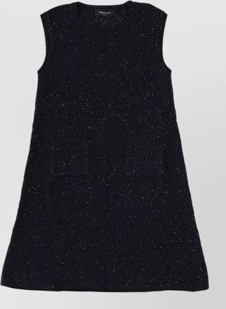 Fabiana Filippi a line dress sleeveless textured sparkling pockets