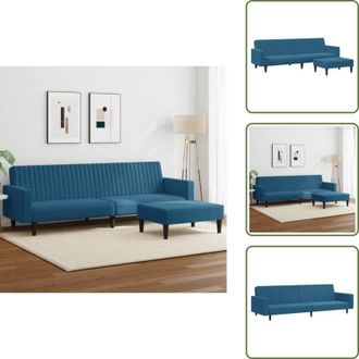 vidaXL The Living Store Set di Divani 2 pz Blu in Velluto - Divano in velluto