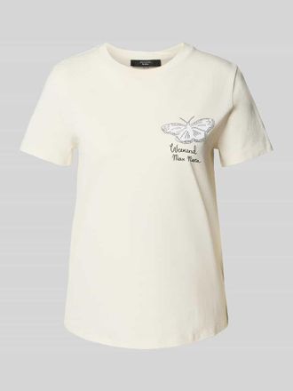 Max Mara T-Shirt mit Motiv- und Label-Print Modell GUGLIA in Weiss, Gr&ouml;&szlig;e S