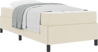 vidaXL Estructura De Cama Con Colch&oacute;n Crema 90 X 190 Cm Tela Vidaxl