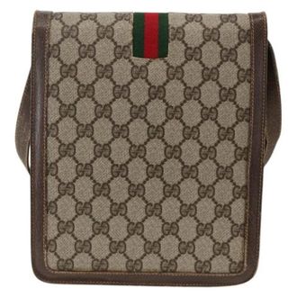 Gucci Vintage, unisex, Bruin, ONE Size, Leer, Pre-owned Vintage Cross Body Bag