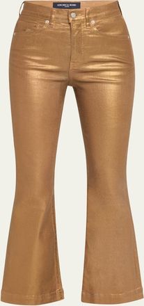 Veronica Beard Carson Metallic Ankle Flare Jeans