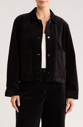 Eileen Fisher Classic Collar Corduroy Jacket in Black at Nordstrom Rack, Size X-Large