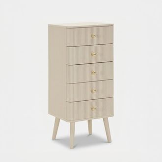 Les Tendances C&oacute;moda Estrecha De Madera Con 5 Cajones Shy