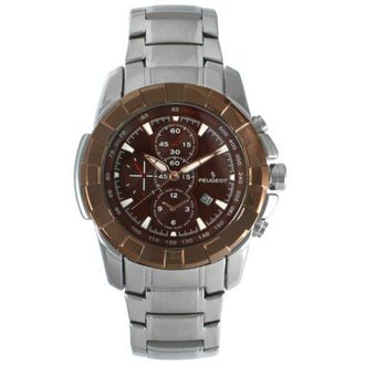 Peugeot Decorative Chrono Sub-Dials Calendar Sports Watch - 47MM in Brown at Nordstrom