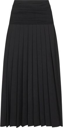 Maison Margiela Double-Layer Midi Rok - Dames - Midirokken - Zwart - XS - Wol - Rokken