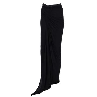 Rick Owens Lilies Draped Midi-rok - Dames - Rokken - Zwart - Maat: M Viscose