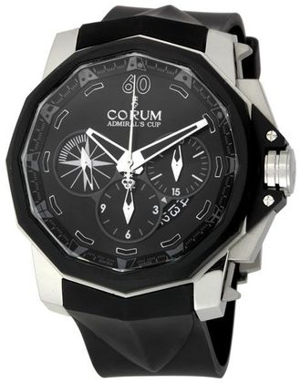 Corum Pre-owned Corum Admirals Cup Chronograph 48 Chronograph Black Textured Dial Mens Watch 753.935.06/0371 AN52