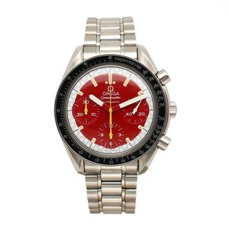 Omega Pre-owned Omega Speedmaster Michael Schumacher Chronograph Automatic Red Dial Mens Watch 3510.61.00