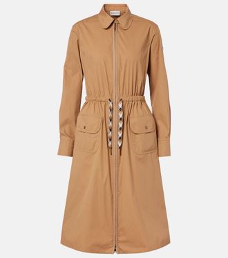 Moncler Vestido camisero en mezcla de algod&oacute;n
