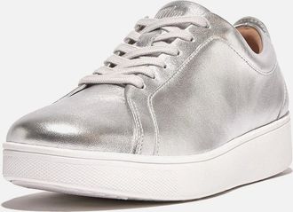FitFlop Womens Fitflop Rally Sneakers Leather Womens Silver Trainers