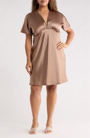 Renee C Deep V-Neck Cocktail Dress in Dune at Nordstrom Rack, Size 1X