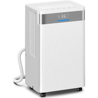 HOMCOM Homcom Deshumidificador 12l/d&iacute;a, Dep&oacute;sito 2l, Silencioso Con 3 Modos, Pantalla Led, Temporizado 24 H, Bloqueo Infantil Y Drenaje Continuo, Blanco