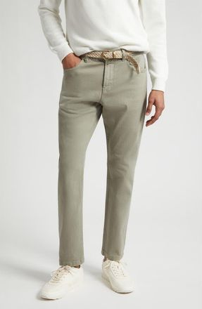 Eleventy Slim Leg Stretch Jeans in 07 Military Green at Nordstrom, Size 36