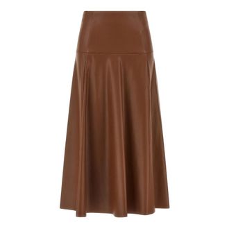 Nude Nude, Rokken, Dames, Bruin, S, Leer, Nude Midi Rok