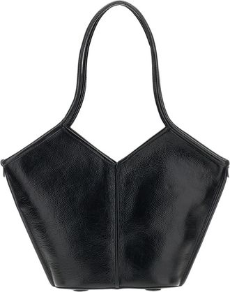 Hereu Black Leather Calella S Tote Bag