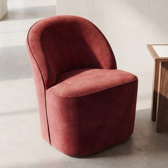 Maisons du monde Sill&oacute;n profesional redondeado de terciopelo burdeos