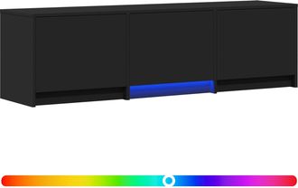 vidaXL Mueble De Tv Con Led 140 X 34 X 40 Cm Negro Vidaxl