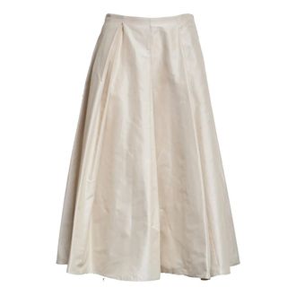 Max Mara Midi Skirts, female, Beige, Size: 2XS Wide Midi Skirt