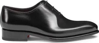 Santoni Antiqued Leather Oxford Shoes