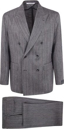 Tagliatore Double Breasted Suits - Heren - Business pakken - Bruin - M - Kostuums