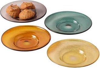 Be Home Niko Glass Plates - Set of 4 in Multicolor at Nordstrom