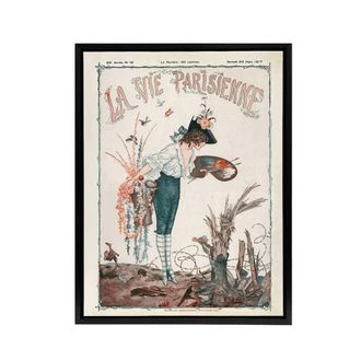 Artery8 La Vie Parisienne Spring 1917 WW1 Trench Framed Canvas Wall Art Print in Beige | Size: W24 x H32