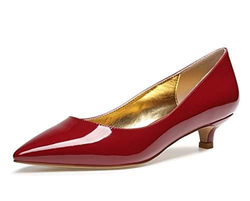 Escarpins Femme à Talon Kitten Bas 3 Cm - Bout Rond Fermé, Classique, élégant Et Confortable, Idéal Avec Robe