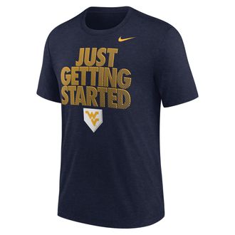 Nike Mens College (West Virginia Mountaineers) Short-Sleeve Baseball T-Shirt in Blue | M21372P966WVRG-NVY