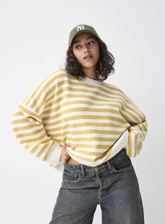 Twik Womens Oversized twin-stripe sweater