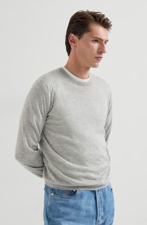 Brunello Cucinelli Cashmere and silk lightweight sweater in Pebble at Nordstrom, Size 60 It