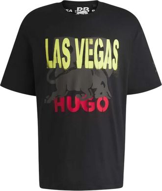 HUGO BOSS Hugo Heren-T-shirt met speciaal Las Vegas-ontwerp (Zwart)