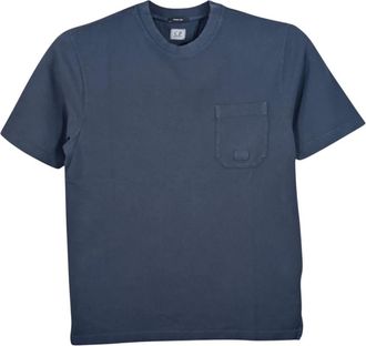 C.P. Company T-shirt met korte mouwen - Heren - T-shirts - Blauw - L - Katoen - Tops