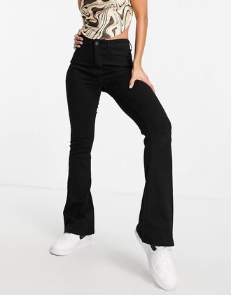 Noisy May Sallie high waisted flare jeans in black