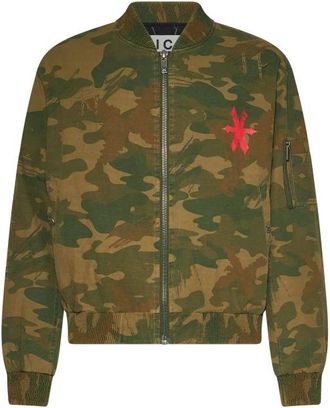 John Richmond Camouflage Bomber Jacket - Heren - Bomber jackets - Veelkleurig - L - Jassen