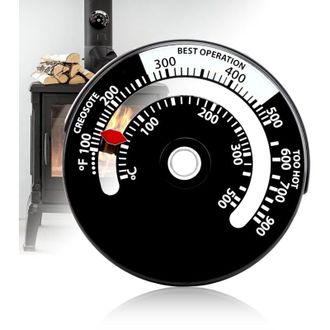 OEM Term&oacute;metro Magn&eacute;tico Para Estufas Y Chimeneas - Tubo Y Parte Superior De Estufas De Le&ntilde;a Y Pellets (blanco) - Crezuo