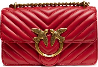 Pinko Rode Leren Love One Mini Schoudertas