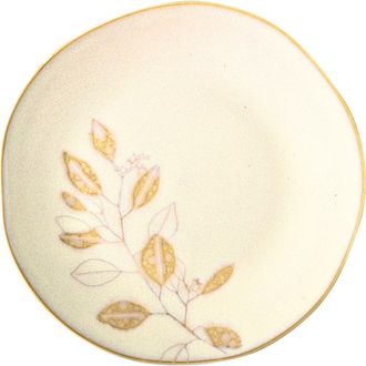 Tag Eucalyptus Ivory Ceramic Appetizer Plates Dishwasher Safe in Beige at Nordstrom