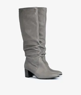 Pedro Garcia High knee heel boot in grey leather | Xantia | Fall winter 26 |