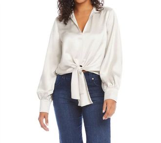 Karen Kane Carina Tie-Front Top In Champagne