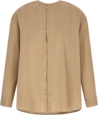 Jacquemus La Chemise Pastro Shirt - Heren - Casual Overhemden - Beige - XL - Linnen - Overhemden