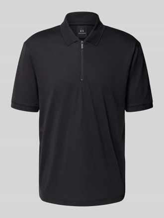 A|X Armani Exchange Poloshirt mit kurzem Rei&szlig;verschluss in Marine, Gr&ouml;&szlig;e XL