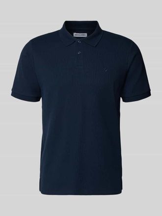 Jack & Jones Jack & Jones Regular Fit Poloshirt mit Strukturmuster Modell AUSTIN in Marine, Gr&ouml;&szlig;e XXL