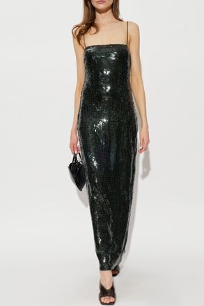 Rotate Sequin Off-shoulder Dress, Womens, Green