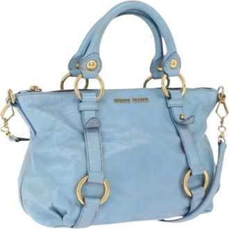 Miu Miu Pre-owned Handbags, female, Blue, Size: ONE SIZE Pre-owned Leather Handbag