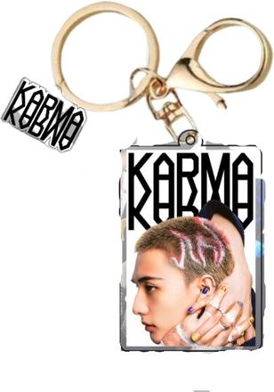 Generic Stray-kids key chain Acrylic Keychain KARMA keyring sk-z key chain stay keyring (Hyun Jin)