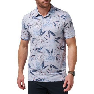 Travis Mathew Rip Current Floral Piqu&eacute; Polo in Heather Light Grey at Nordstrom Rack, Size Xxx-Large