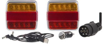 OEM Juego De L&aacute;mparas Led Inal&aacute;mbricas, Cuadradas, 12 V, De Iones De Litio, Magn&eacute;ticas, Con Conector De 7 Pines, Kramp La60025
