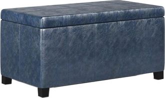 Simpli Home Dover 36In Contemporary Rectangle Storage Ottoman Bench